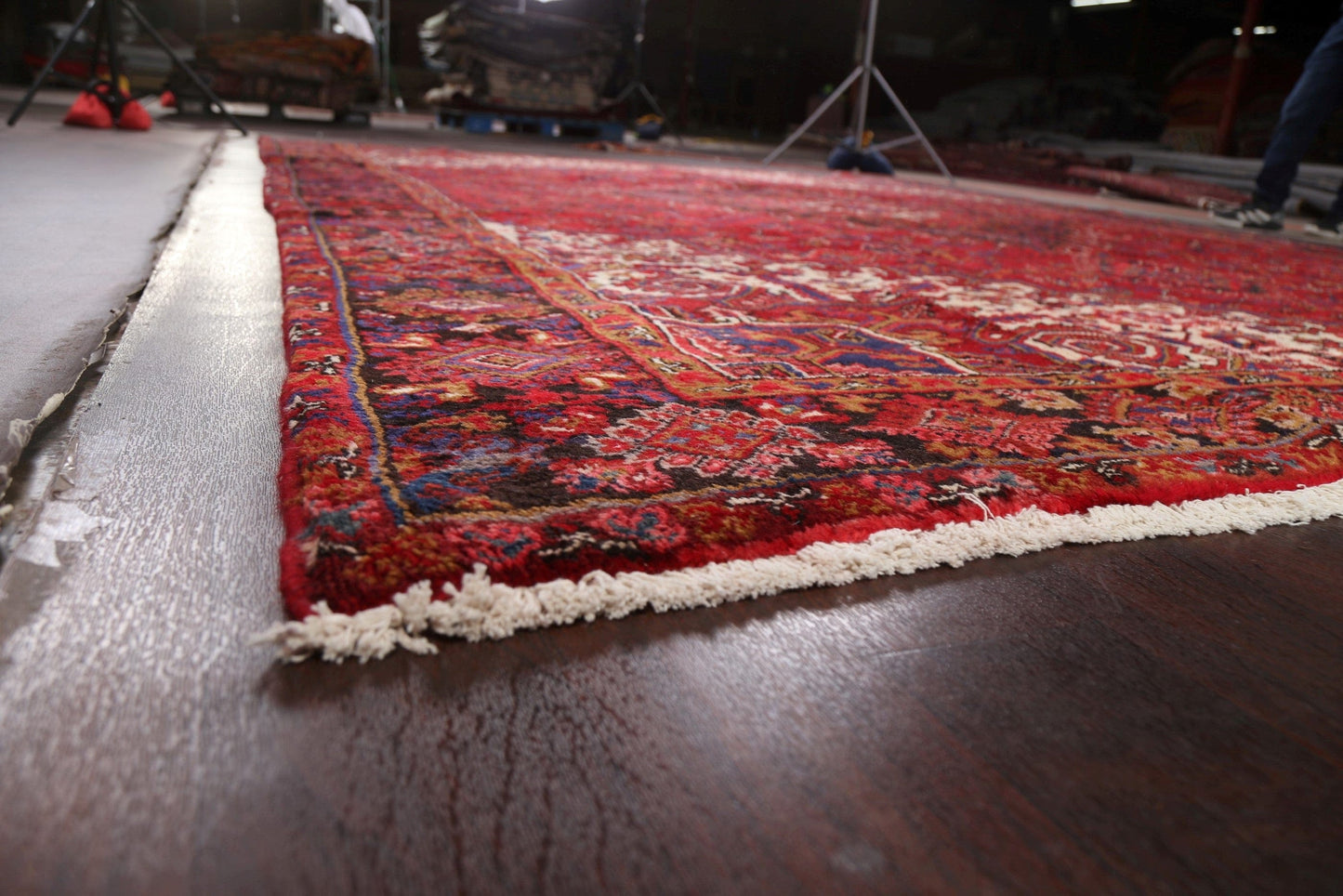 Geometric Red Heriz Persian Area Rug 10x13