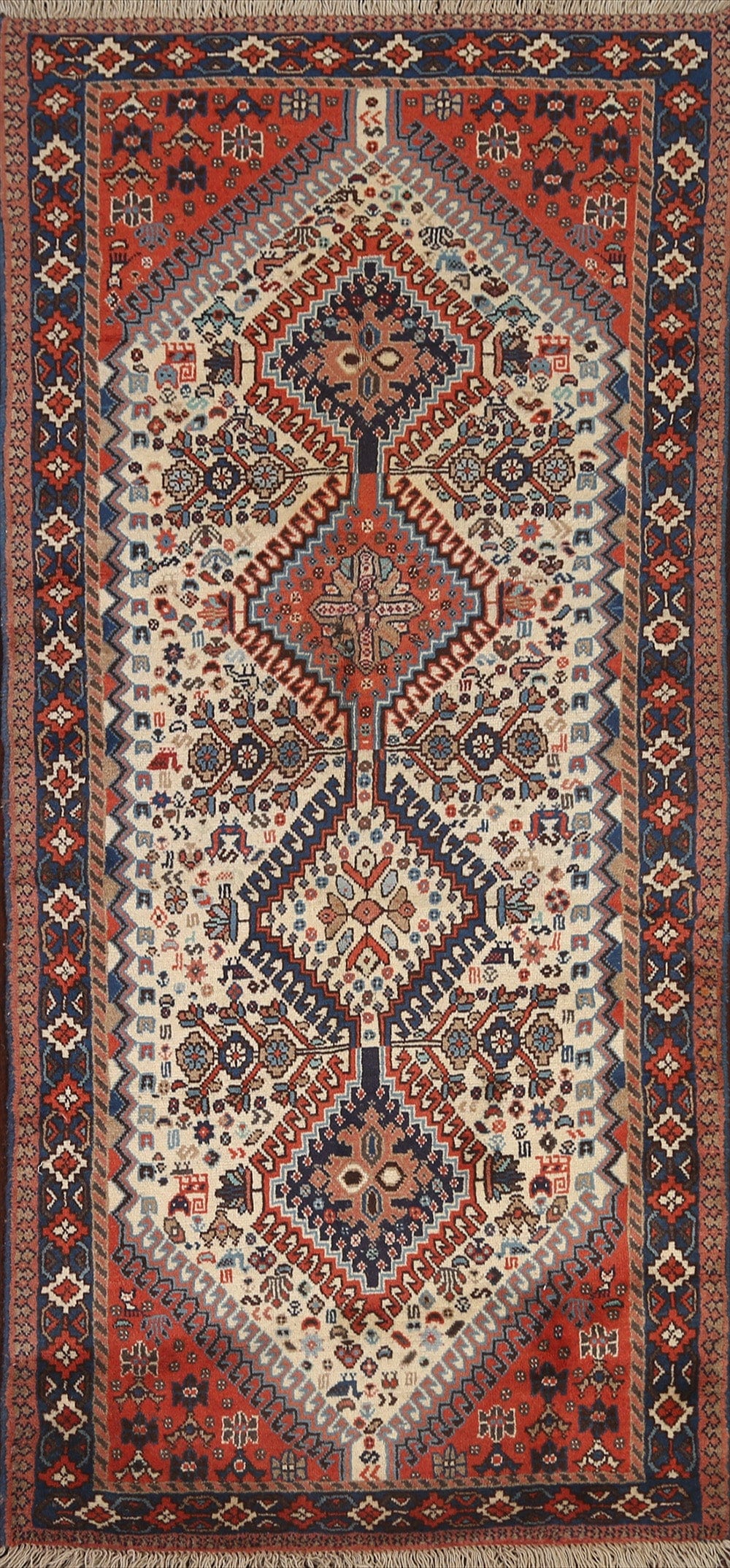 Vegetable Dye Tribal Yalameh Persian Area Rug 3x6