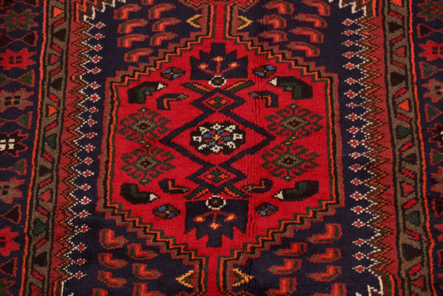 Tribal Geometric Hamedan Persian Area Rug 3x5