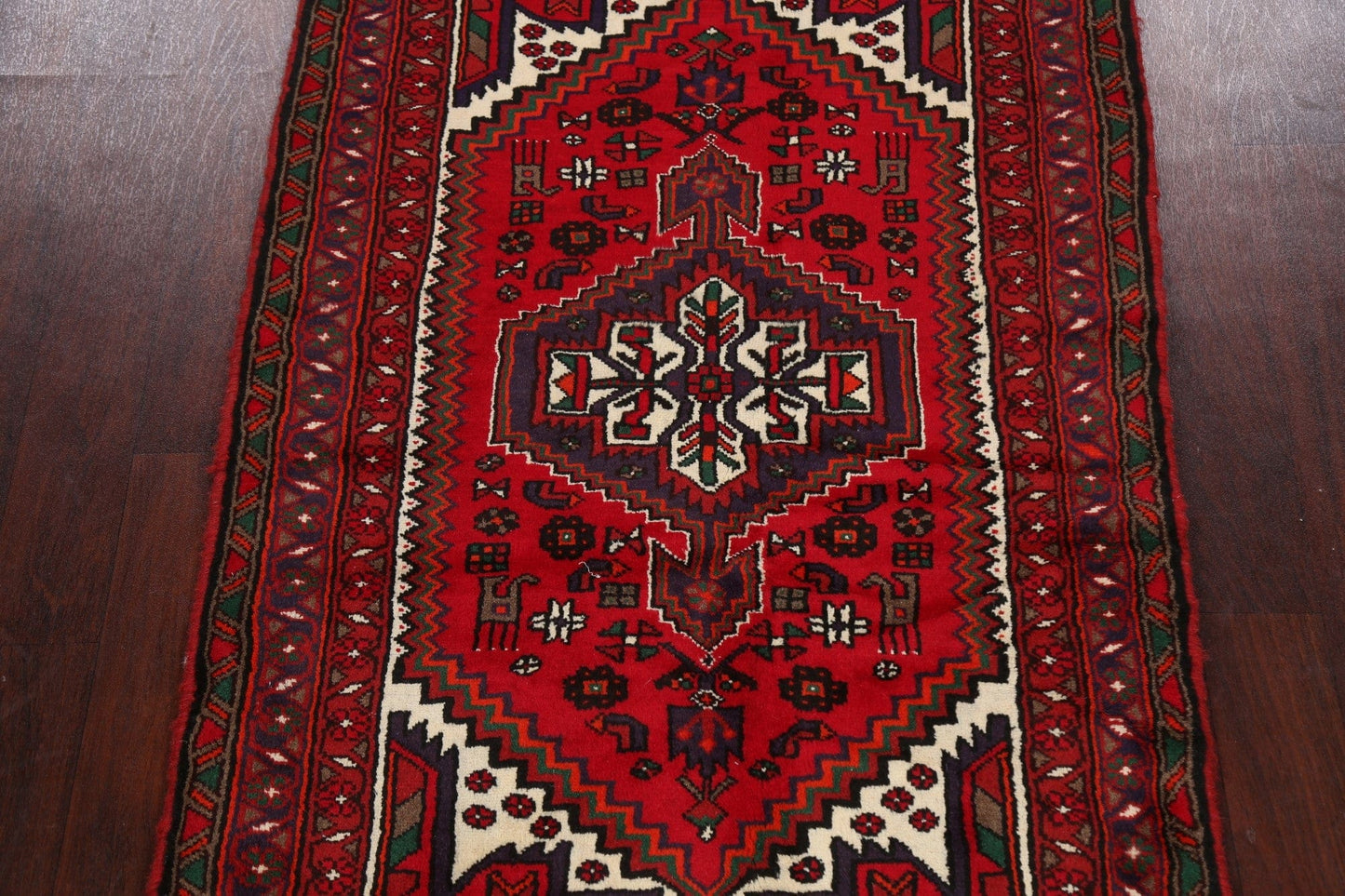 Tribal Geometric Hamedan Persian Area Rug 3x5