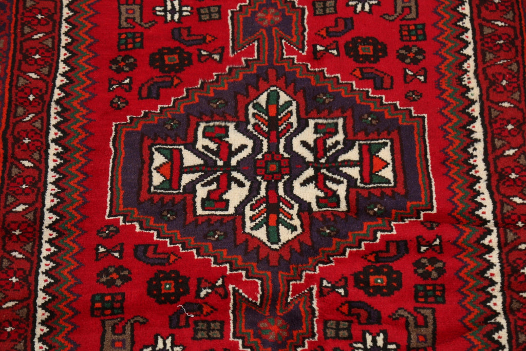 Tribal Geometric Hamedan Persian Area Rug 3x5