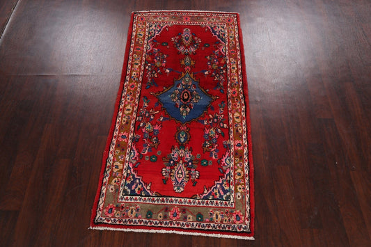 Floral Red Hamedan Persian Area Rug 3x6