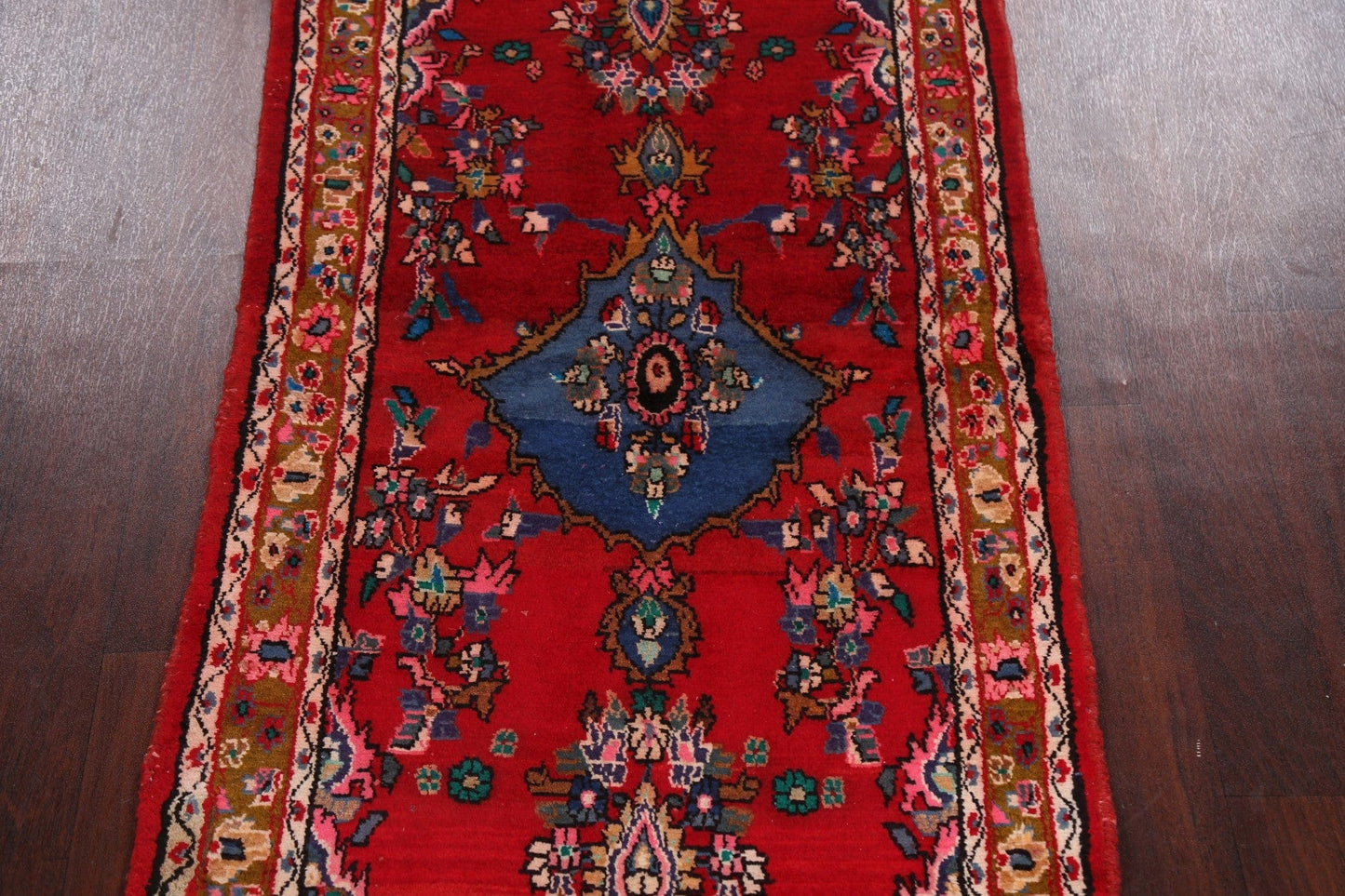 Floral Red Hamedan Persian Area Rug 3x6