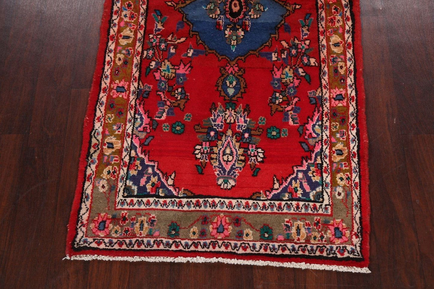 Floral Red Hamedan Persian Area Rug 3x6