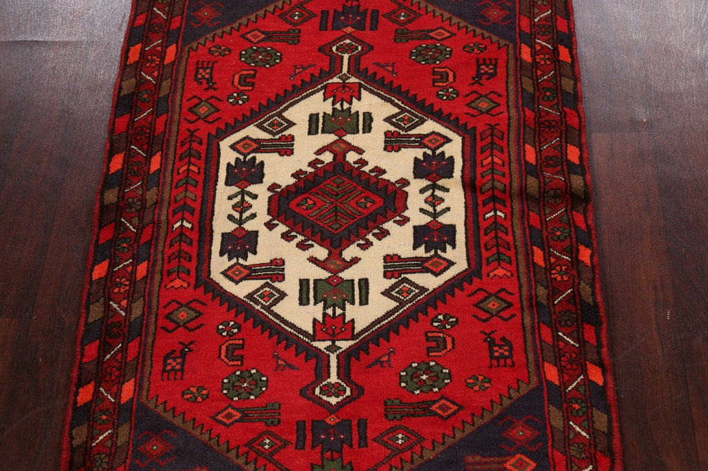 Tribal Geometric Hamedan Persian Area Rug 3x5