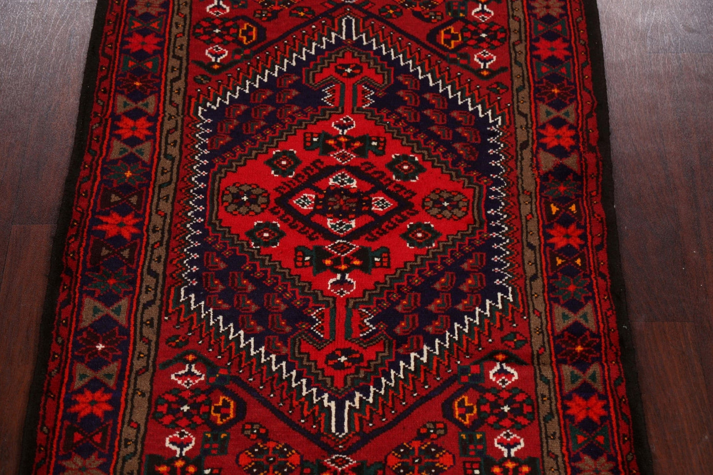 Tribal Geometric Hamedan Persian Area Rug 3x5