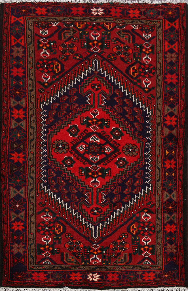 Tribal Geometric Hamedan Persian Area Rug 3x5