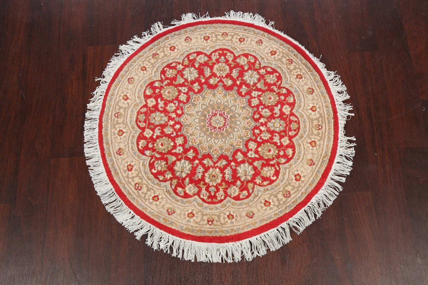 Vegetable Dye Round Royal Tabriz Oriental Area Rug 3x3