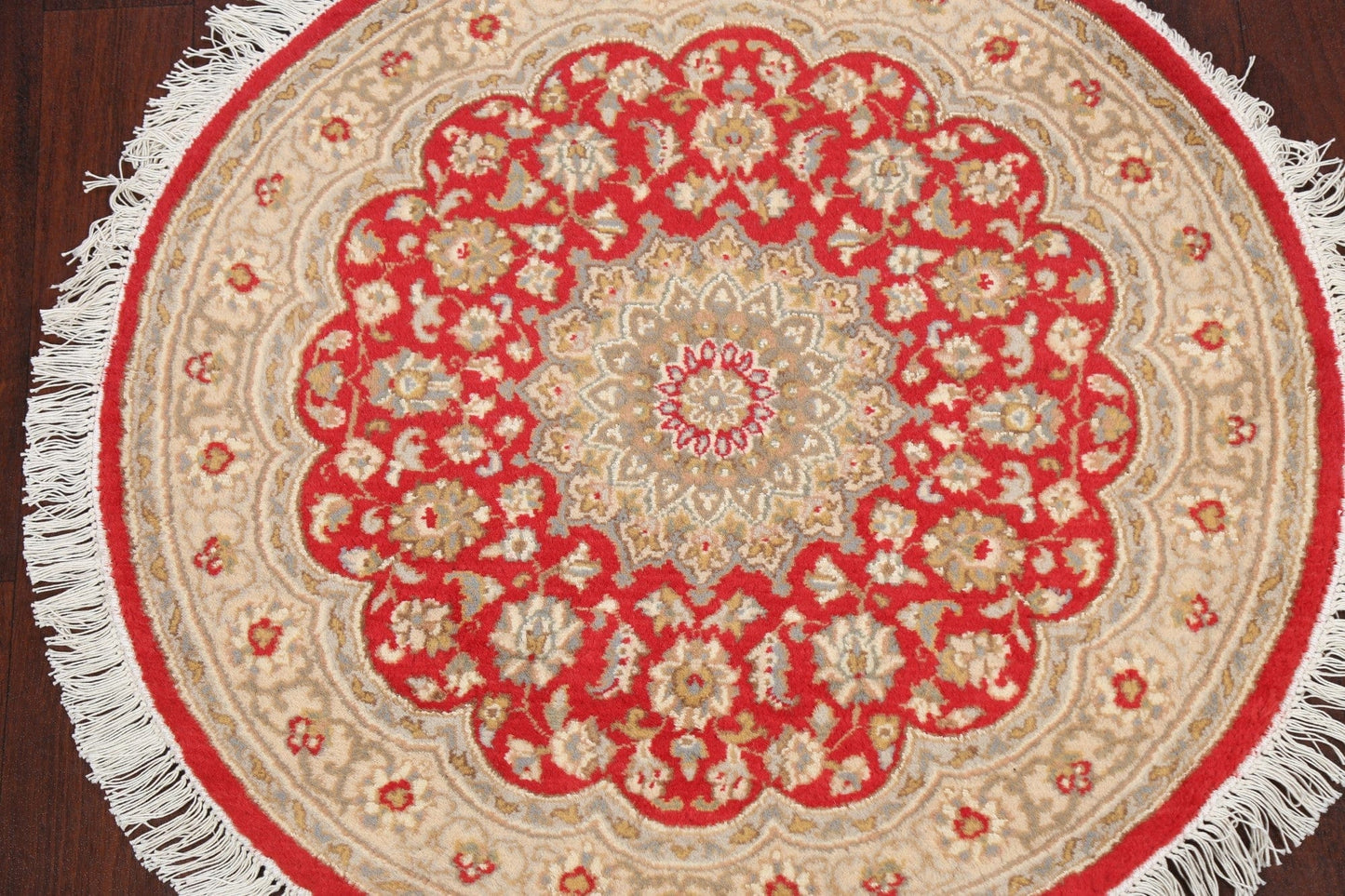 Vegetable Dye Round Royal Tabriz Oriental Area Rug 3x3