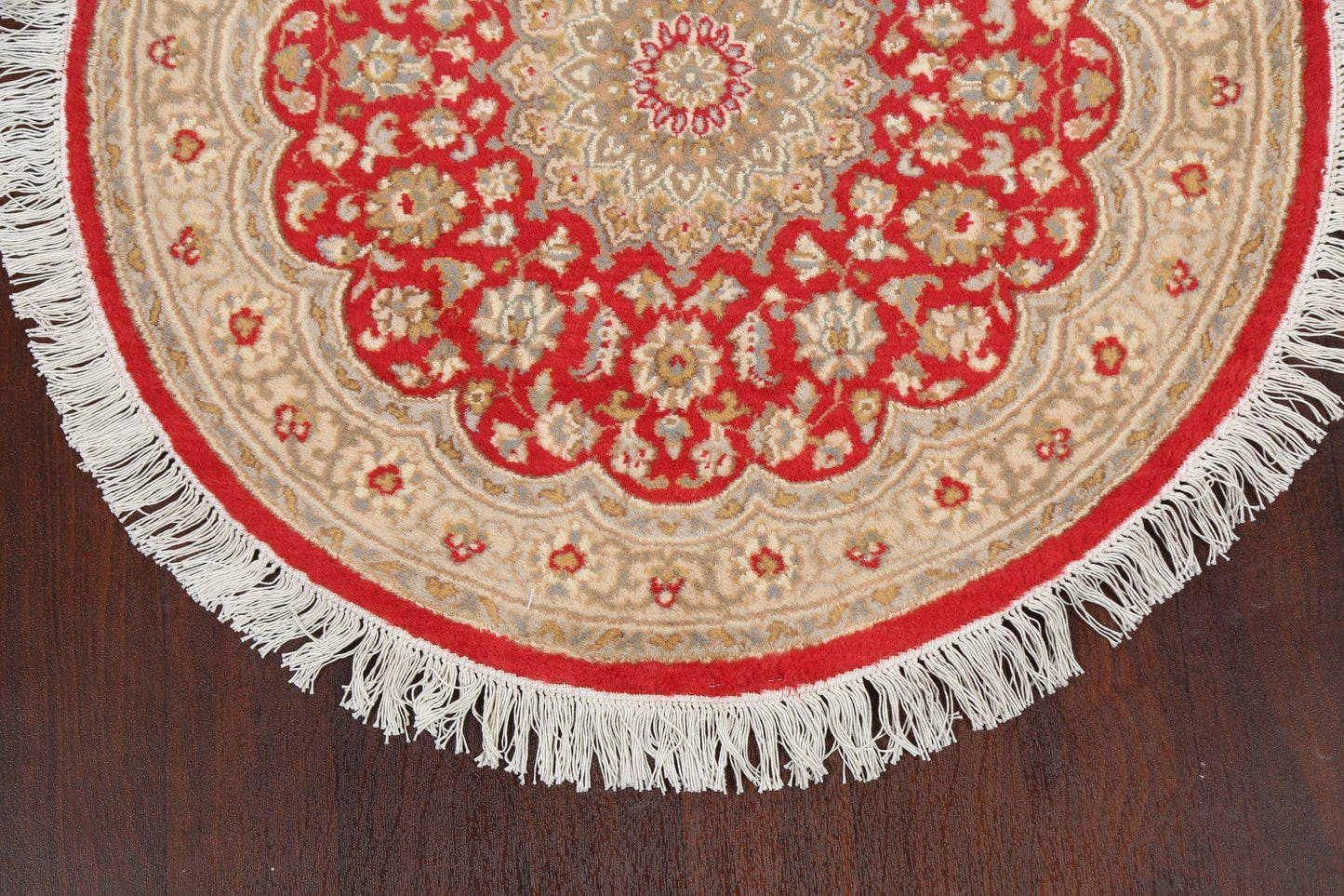 Vegetable Dye Round Royal Tabriz Oriental Area Rug 3x3