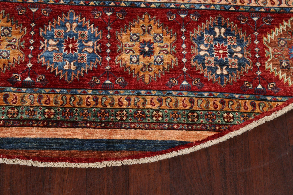 Vegetable Dye Round Kazak Oriental Area Rug 8x8