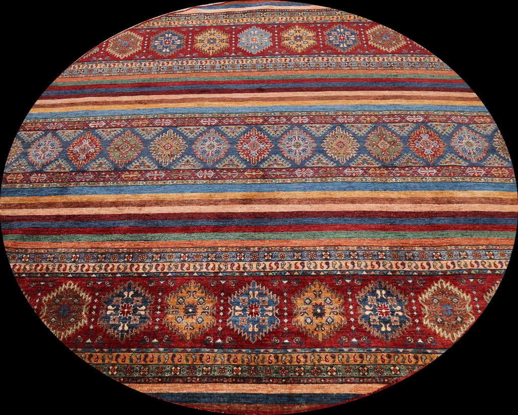 Vegetable Dye Round Kazak Oriental Area Rug 8x8