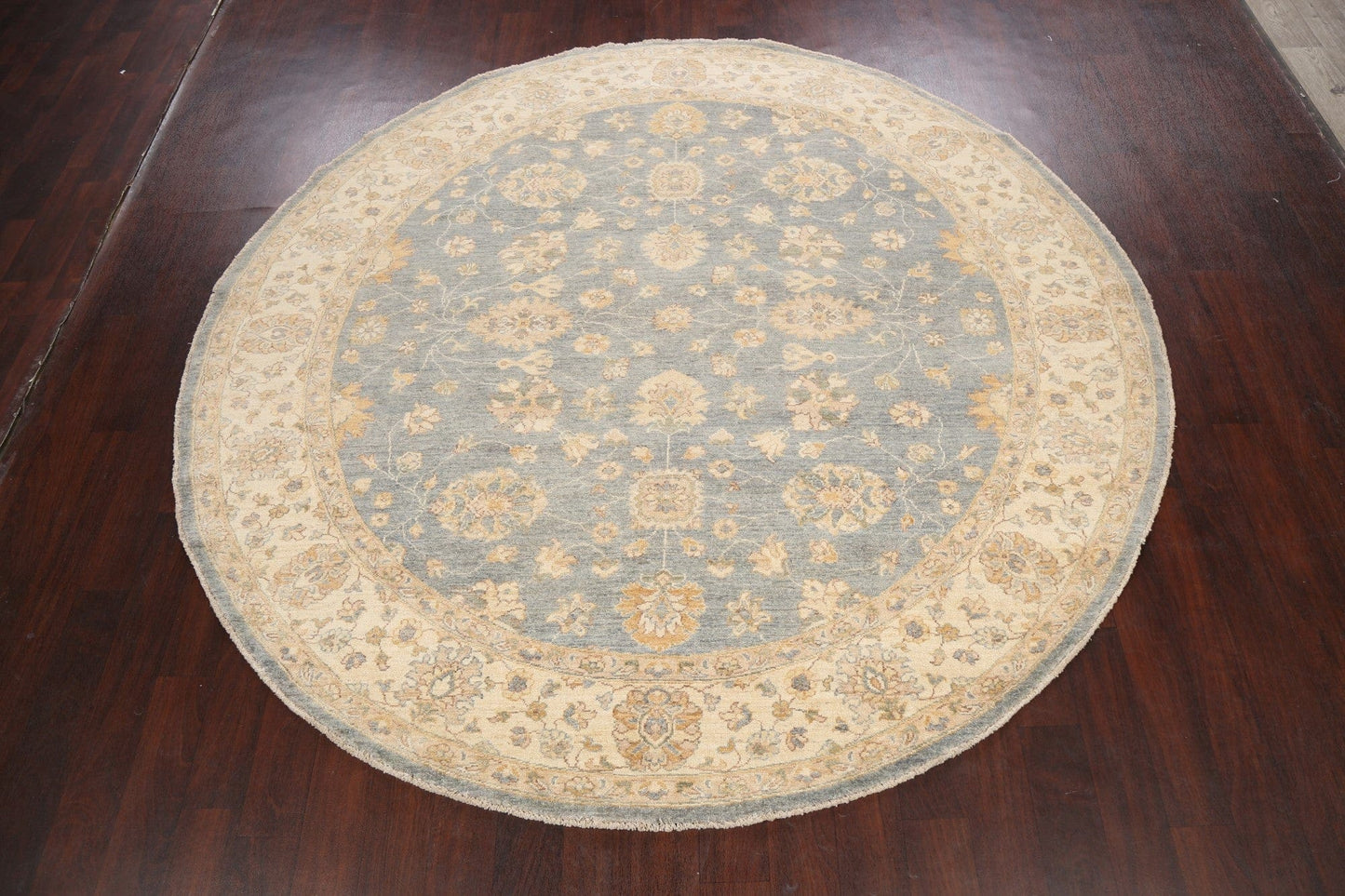 Vegetable Dye Round Peshawar Chobi Oriental Area Rug 8x8