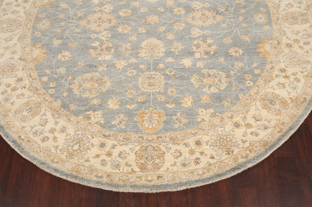 Vegetable Dye Round Peshawar Chobi Oriental Area Rug 8x8