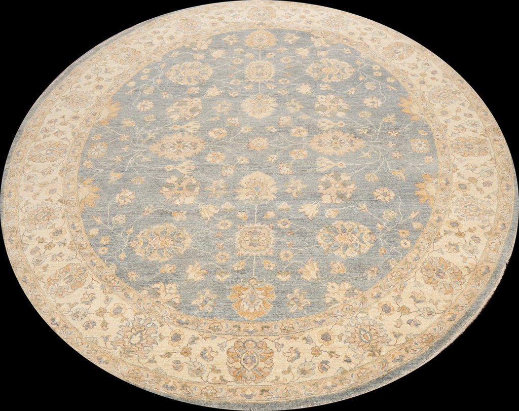 Vegetable Dye Round Peshawar Chobi Oriental Area Rug 8x8