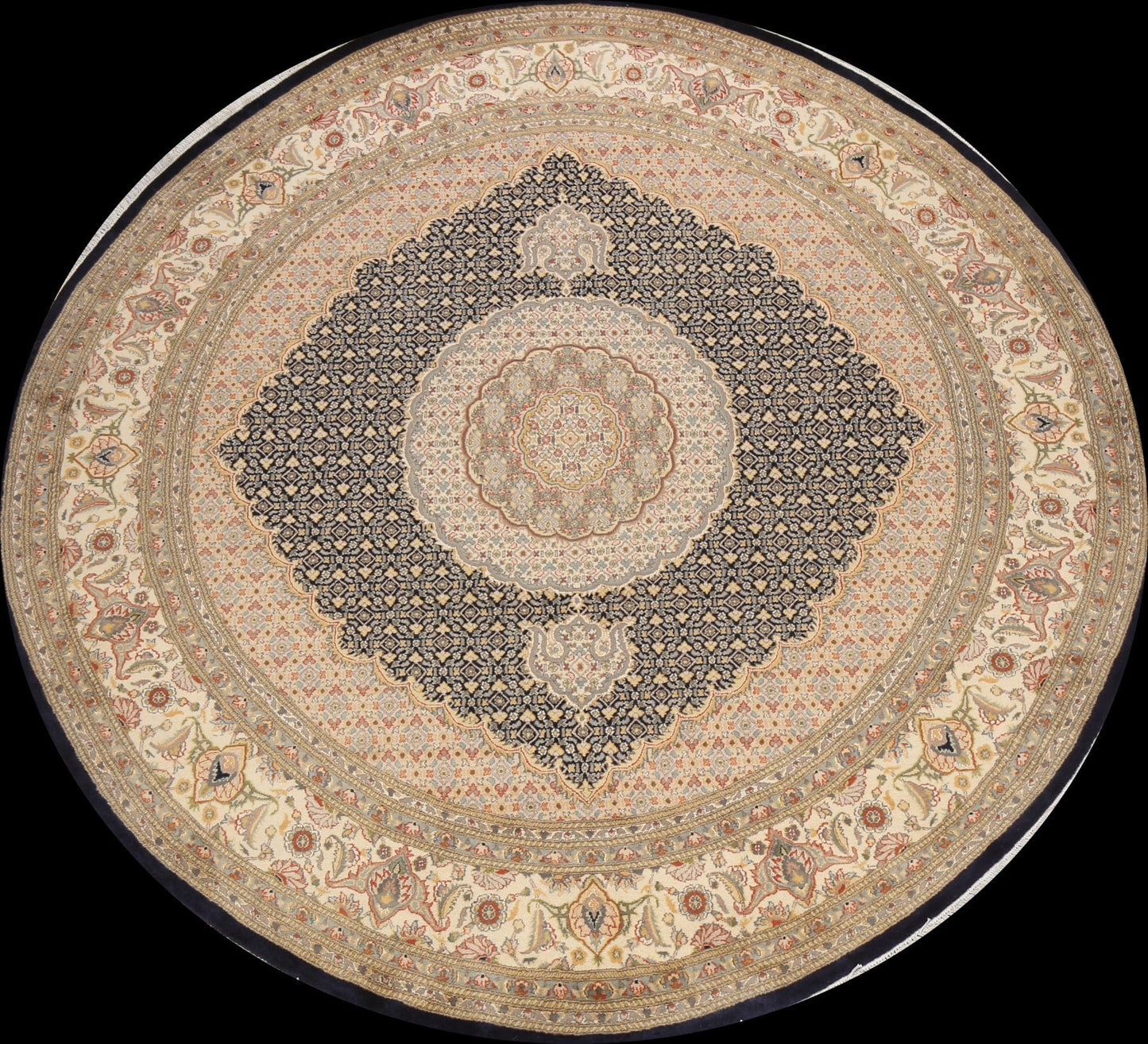 Round Tabriz Mahi Oriental Area Rug 8x8