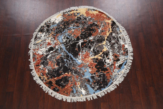 Vegetable Dye Modern Round Abstract Oriental Area Rug 6x6