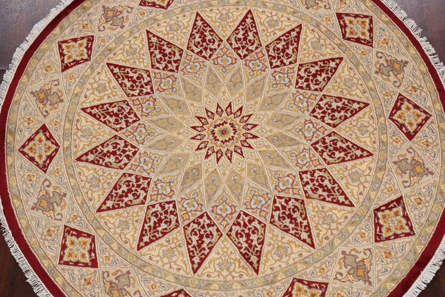 Round Vegetable Dye Royal Tabriz Oriental Area Rug 6x6