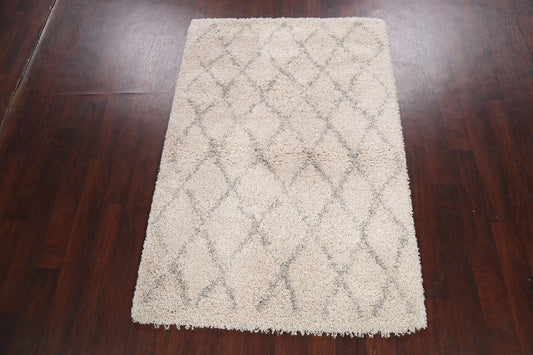 All-Over Trellis Shaggy Oriental Area Rug 4x6