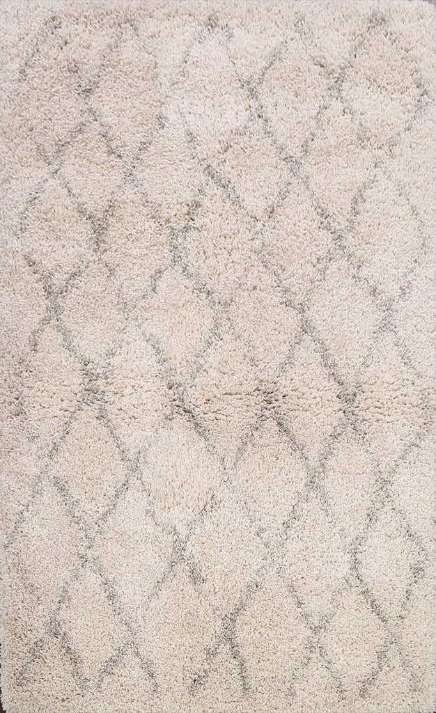 All-Over Trellis Shaggy Oriental Area Rug 4x6