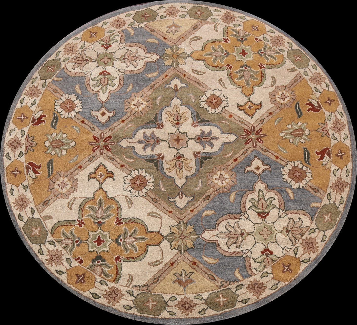 Floral Round Rug 8x8