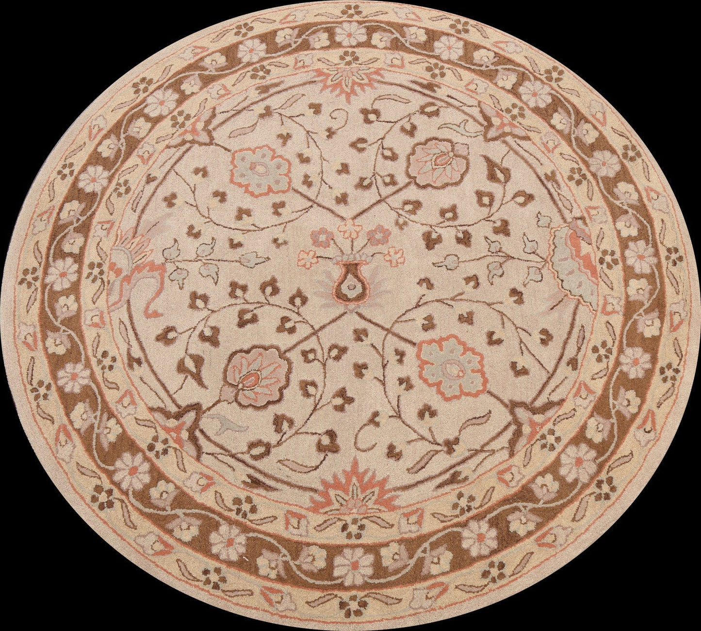 Floral Round Rug 8x8