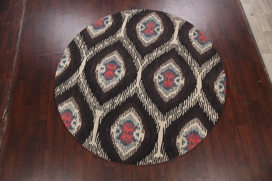 Abstract Round Rug 8x8