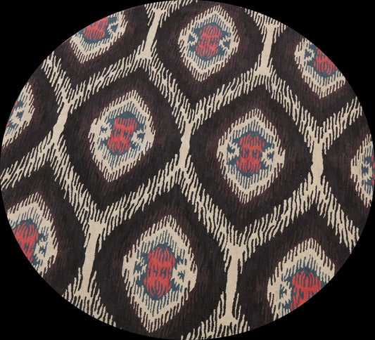 Abstract Round Rug 8x8