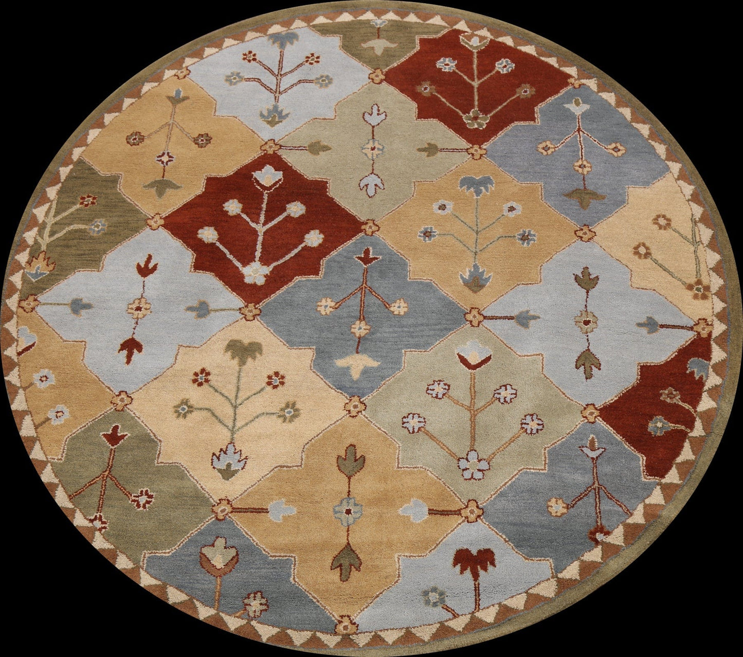 Floral Round Rug 8x8