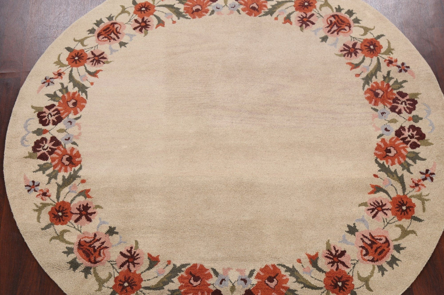 Floral Round Rug 8x8