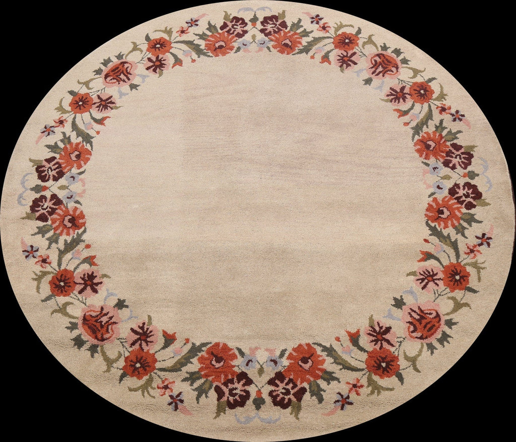 Floral Round Rug 8x8