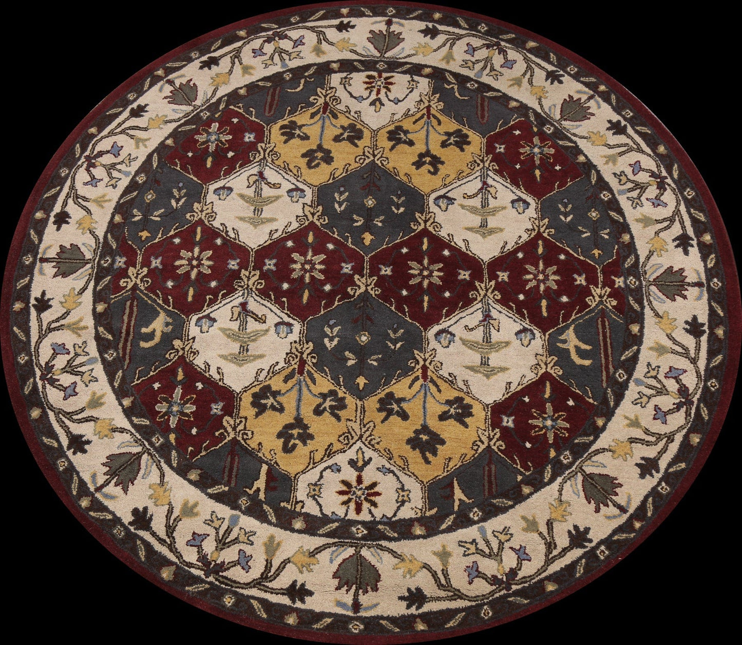 Floral Round Rug 8x8