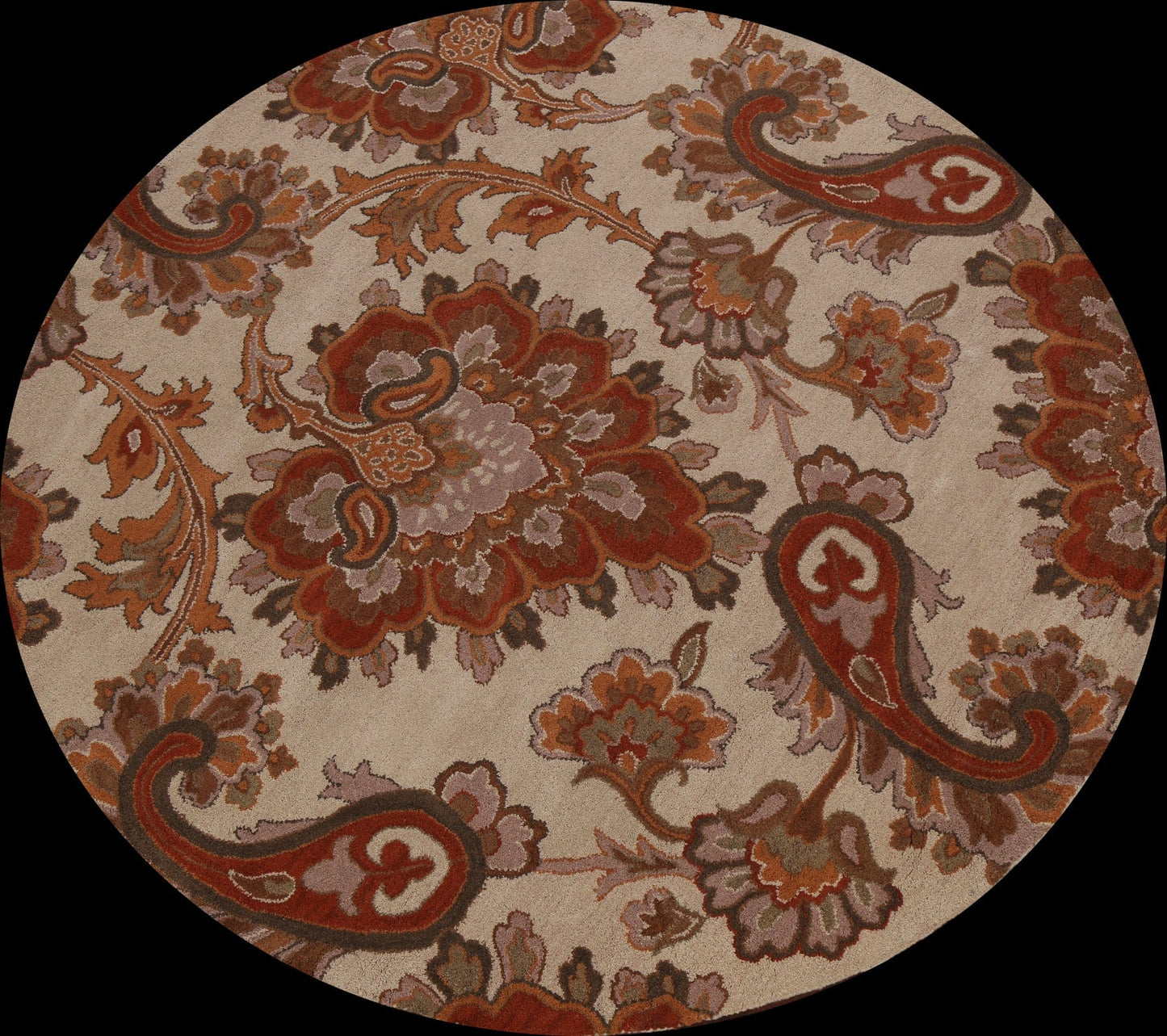 Floral Round Rug 8x8