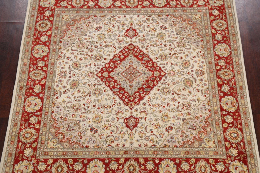 Vegetable Dye Floral Royal Tabriz Oriental Area Rug 7x7 Square