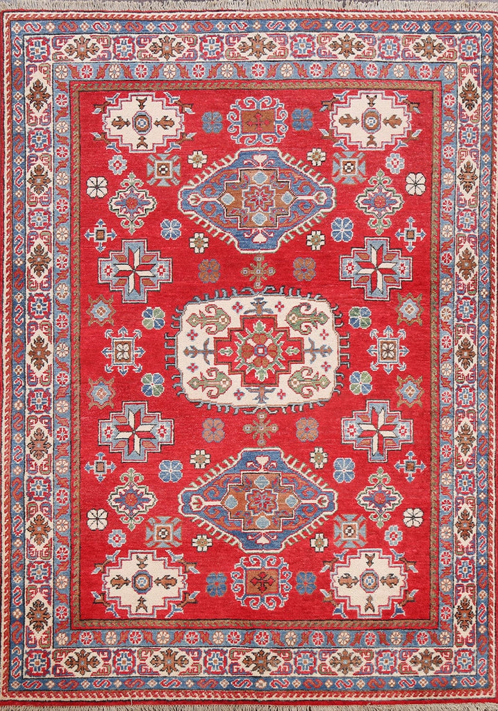 Geometric Kazak Oriental Area Rug 5x7