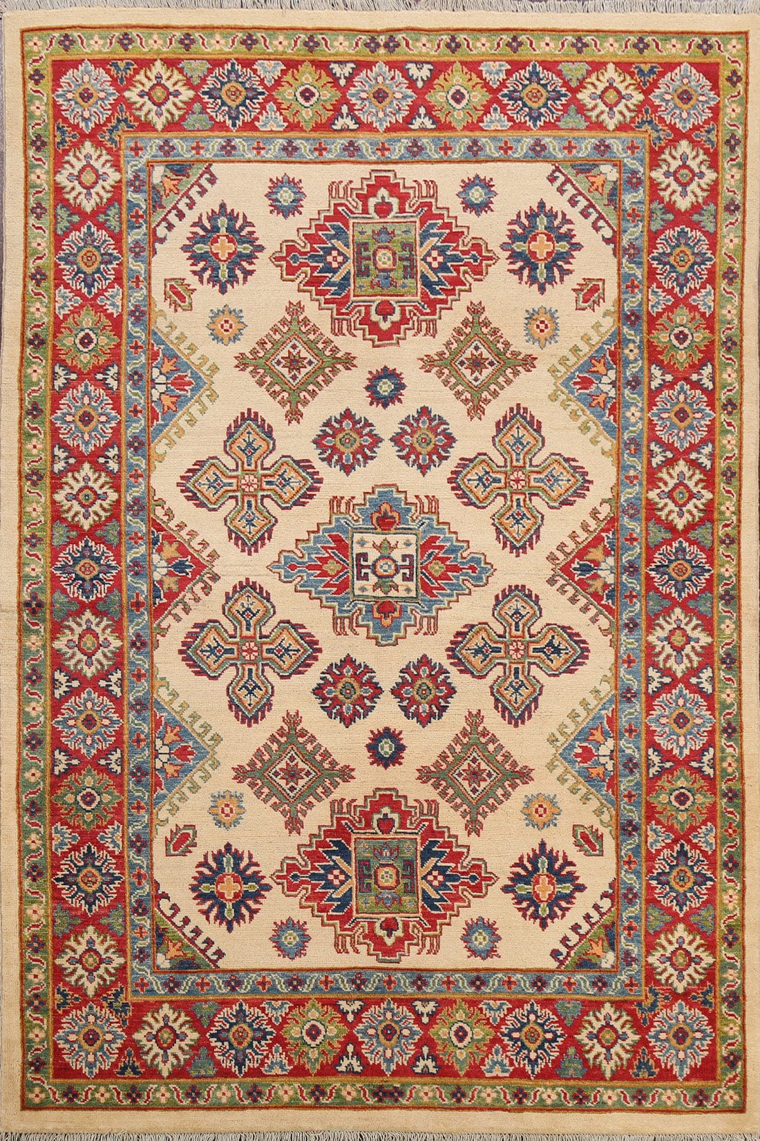 Geometric Kazak Oriental Area Rug 5x7