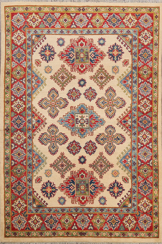 Geometric Kazak Oriental Area Rug 5x7