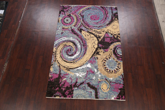 Vegetable Dye Modern Abstract Oriental Area Rug 5x8