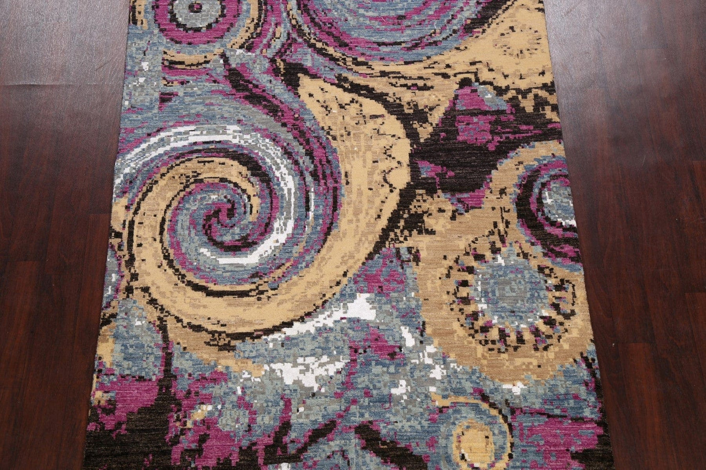 Vegetable Dye Modern Abstract Oriental Area Rug 5x8