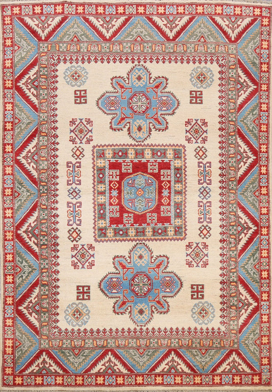 Geometric Kazak Oriental Area Rug 5x7