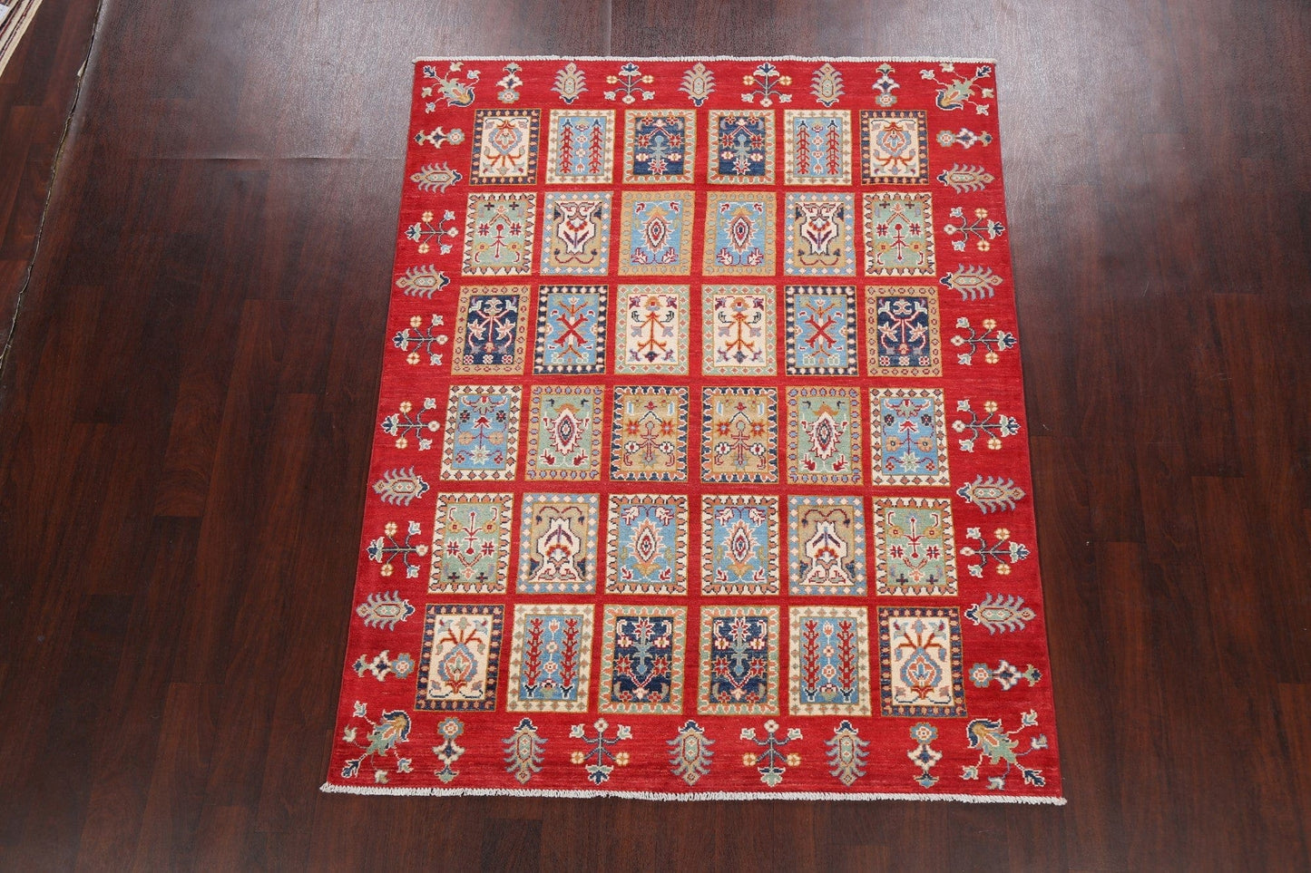 Garden Design Kazak Oriental Area Rug 5x7