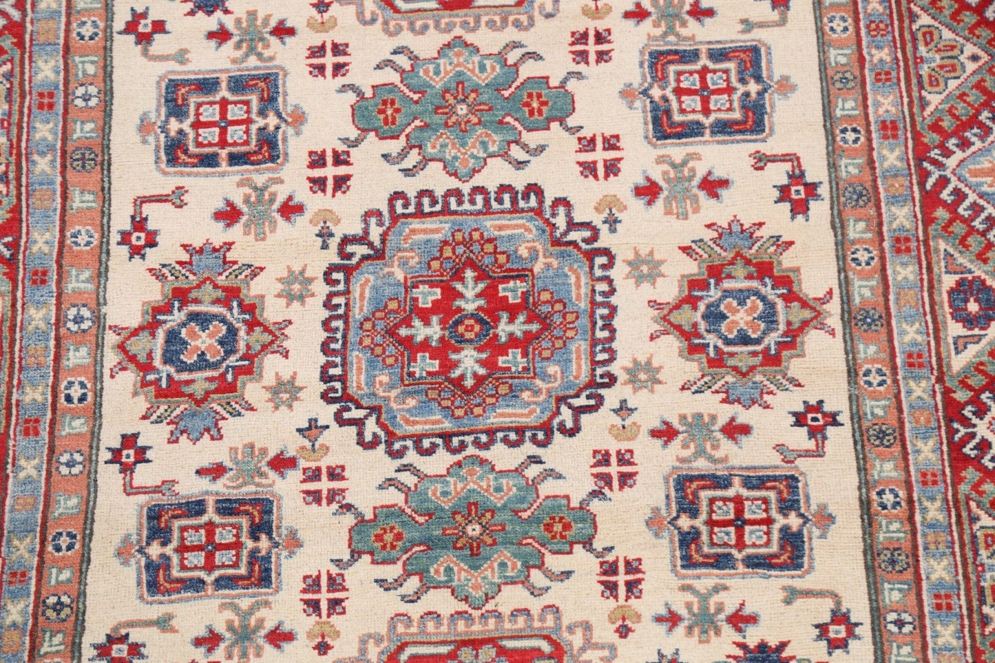 Geometric Kazak Oriental Area Rug 5x7