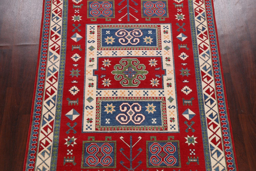 Geometric Kazak Oriental Area Rug 6x8