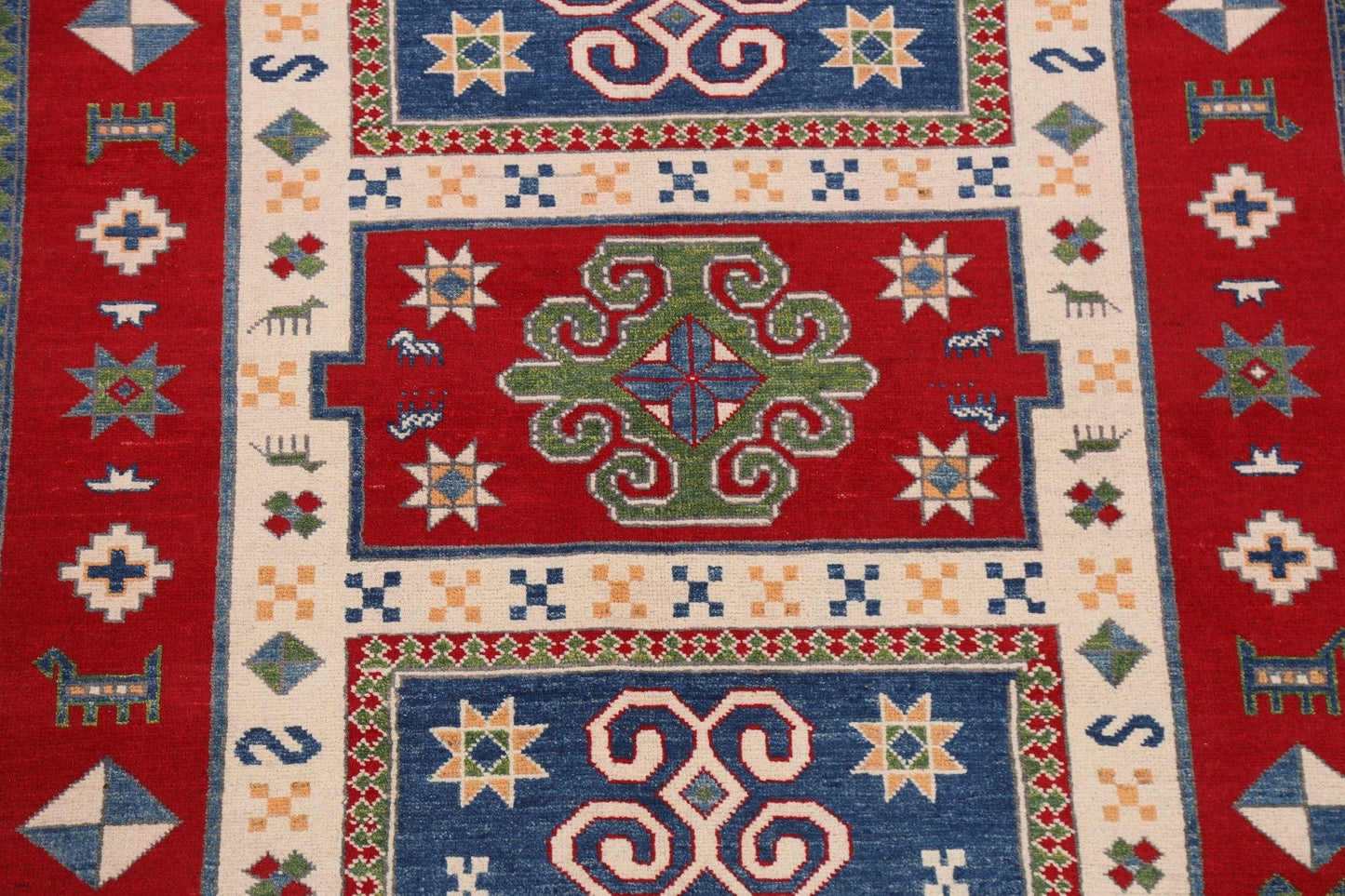 Geometric Kazak Oriental Area Rug 6x8