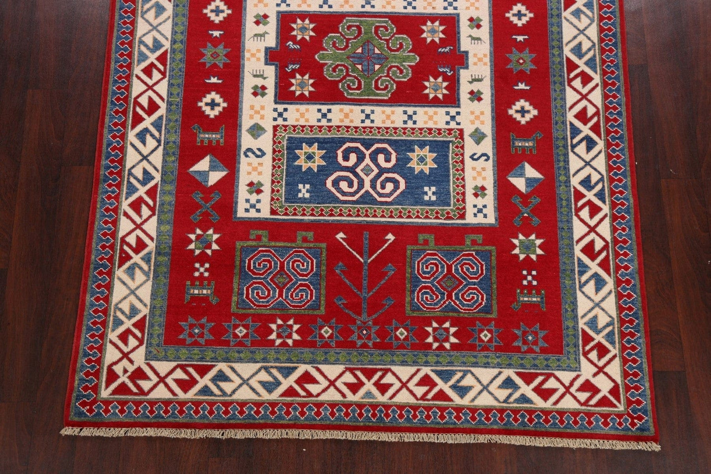 Geometric Kazak Oriental Area Rug 6x8