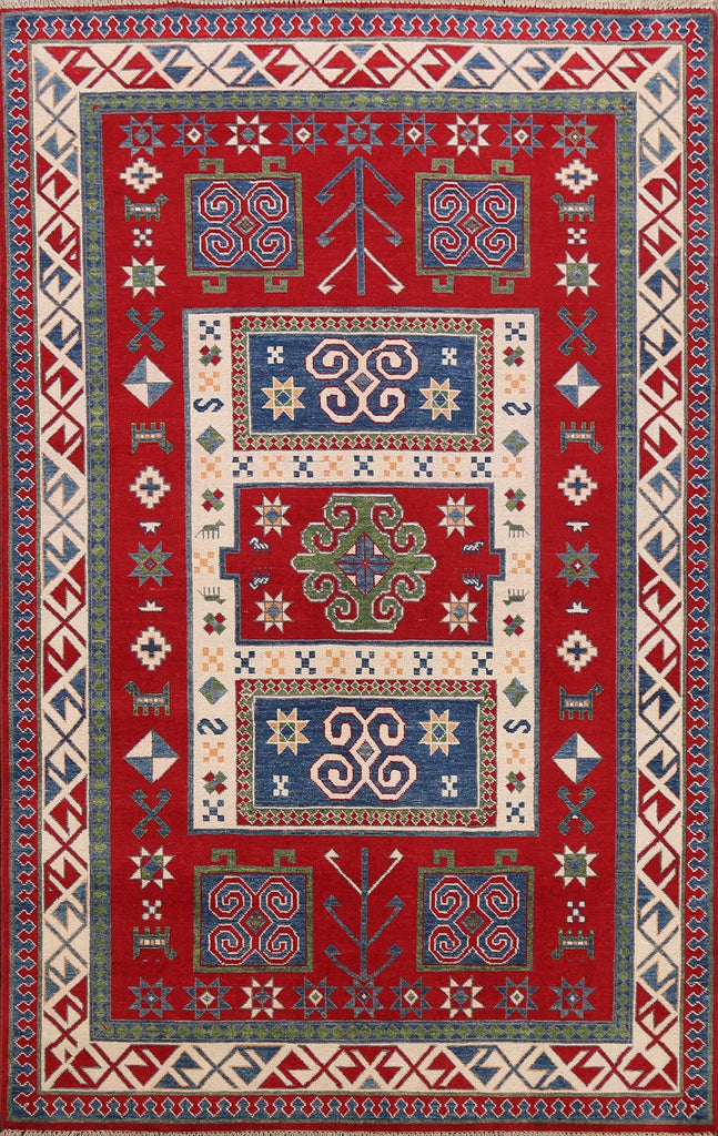 Geometric Kazak Oriental Area Rug 6x8