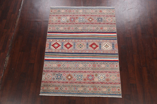 Tribal Geometric Kazak Oriental Area Rug 5x7