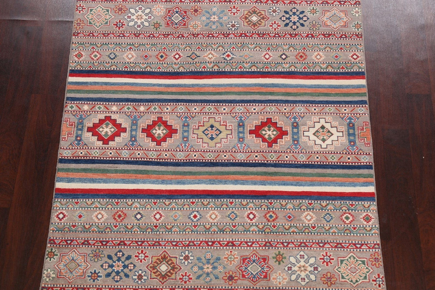 Tribal Geometric Kazak Oriental Area Rug 5x7