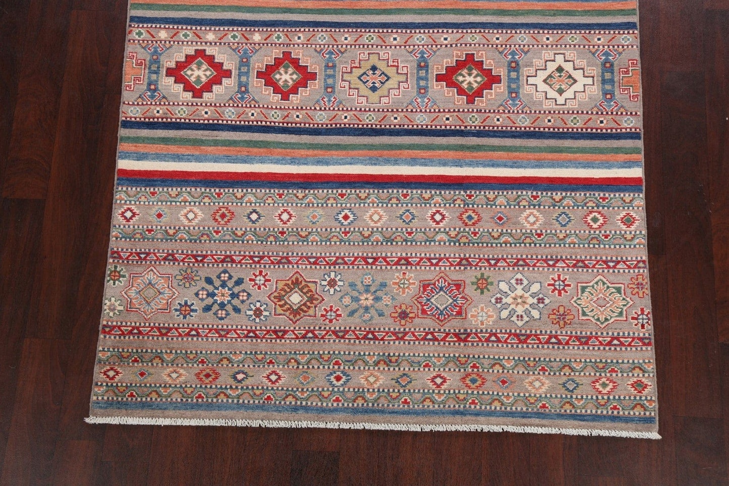 Tribal Geometric Kazak Oriental Area Rug 5x7