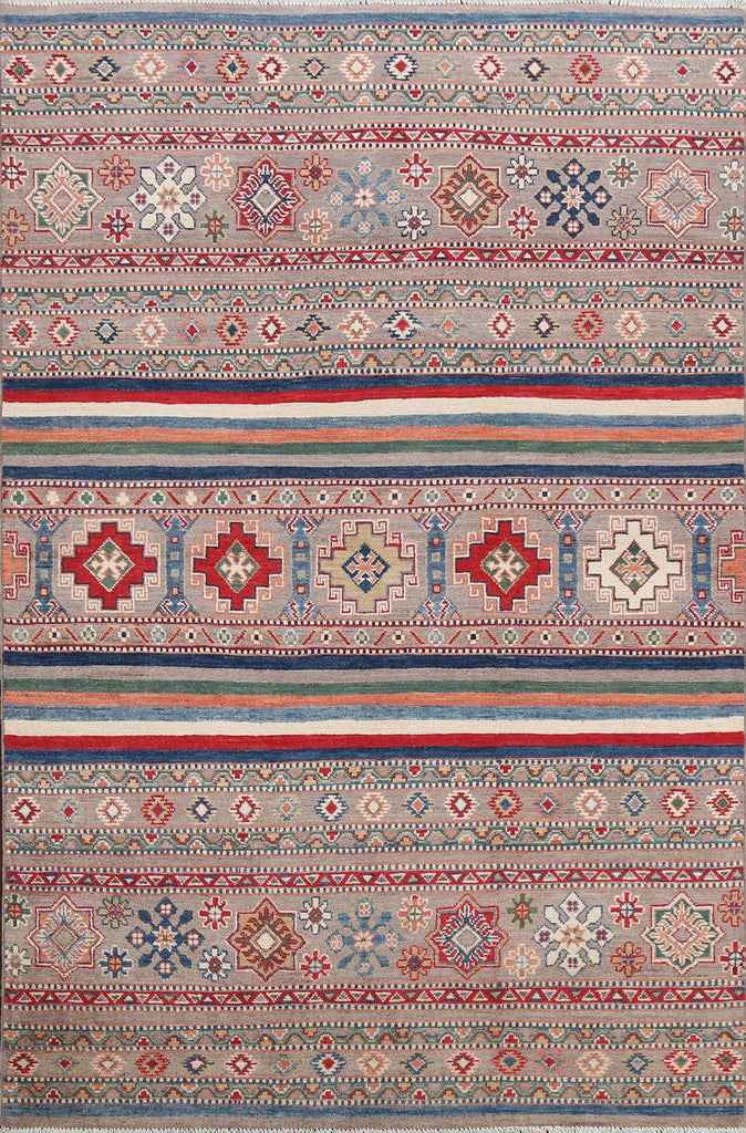 Tribal Geometric Kazak Oriental Area Rug 5x7